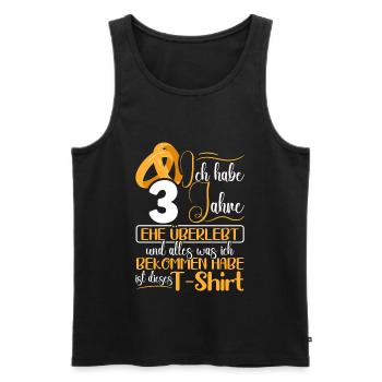 3 Jahre Verheiratet 3. Hochzeitstag - Männer Premium Bio Tank Top - Schwarz - Vorne - Michal (187cm)