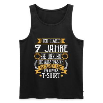 Kupferne Hochzeit 7 Jahre Verheiratet Hochzeitstag - Männer Premium Bio Tank Top - Schwarz - Vorne - Michal (187cm)