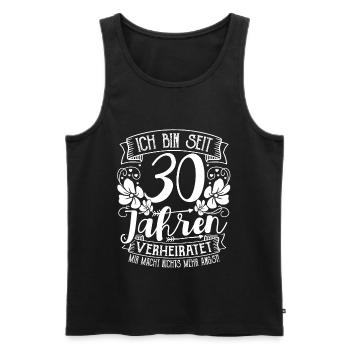 Pearl Wedding 30 ans Mariage Anniversaire - Débardeur bio Premium Homme - noir - Devant - Michal (187cm)