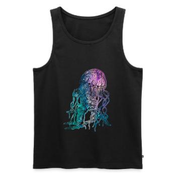 Qualle - Männer Premium Bio Tank Top - Schwarz - Vorne - AI Model Male 178 light (178cm)