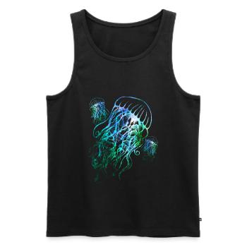 Bunte Quallen - Männer Premium Bio Tank Top - Schwarz - Vorne - Michal (187cm)