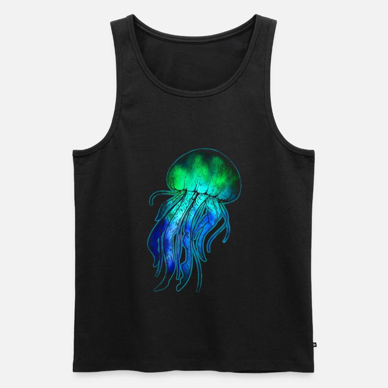 Qualle - Männer Premium Bio Tank Top - Schwarz