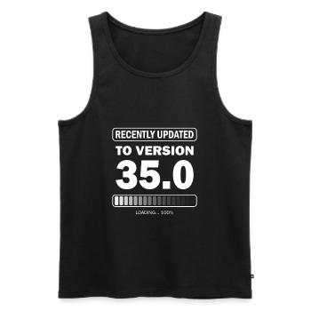 recently updated to version 35 - Gamer Birthday - Men's Premium Organic Tank Top - black - Front - Michal (187cm)