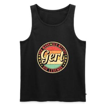 Gert Der Mann Der Mythos Die Legende - Männer Premium Bio Tank Top - Schwarz - Vorne - Michal (187cm)