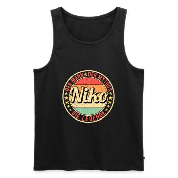 Niko Der Mann Der Mythos Die Legende - Männer Premium Bio Tank Top - Schwarz - Vorne - Michal (187cm)