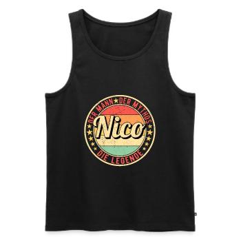 Nico Der Mann Der Mythos Die Legende - Männer Premium Bio Tank Top - Schwarz - Vorne - Michal (187cm)