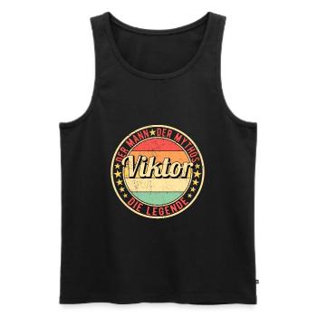 Viktor Der Mann Der Mythos Die Legende - Männer Premium Bio Tank Top - Schwarz - Vorne - Michal (187cm)