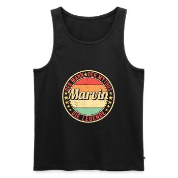 Marvin Der Mann Der Mythos Die Legende - Männer Premium Bio Tank Top - Schwarz - Vorne - AI Model Male 178 light (178cm)