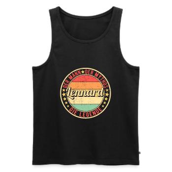 Lennard Der Mann Der Mythos Die Legende - Männer Premium Bio Tank Top - Schwarz - Vorne - Michal (187cm)