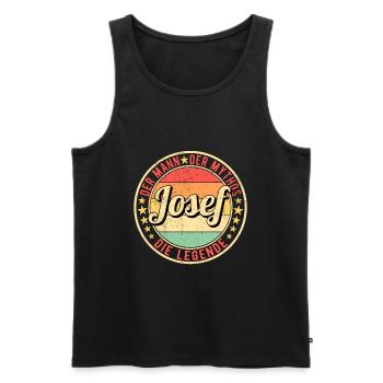 Josef Der Mann Der Mythos Die Legende - Männer Premium Bio Tank Top - Schwarz - Vorne - Michal (187cm)