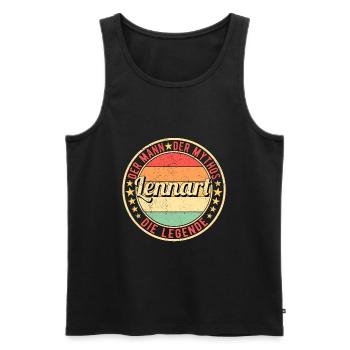Lennart Der Mann Der Mythos Die Legende - Männer Premium Bio Tank Top - Schwarz - Vorne - Michal (187cm)