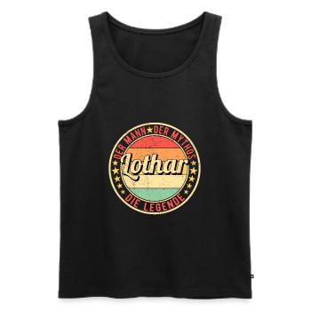 Lothar Der Mann Der Mythos Die Legende - Männer Premium Bio Tank Top - Schwarz - Vorne - AI Model Male 178 light (178cm)