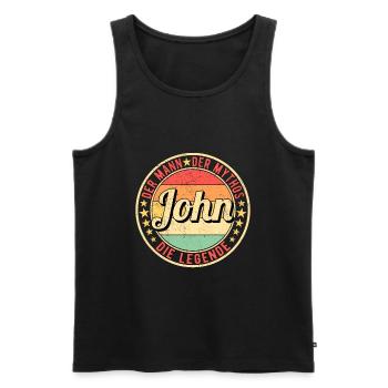 John Der Mann Der Mythos Die Legende - Männer Premium Bio Tank Top - Schwarz - Vorne - Michal (187cm)
