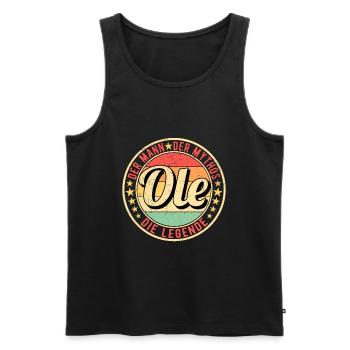 Ole Der Mann Der Mythos Die Legende - Männer Premium Bio Tank Top - Schwarz - Vorne - AI Model Male 178 light (178cm)