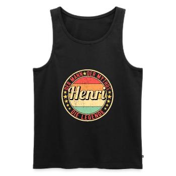 Henri Der Mann Der Mythos Die Legende - Männer Premium Bio Tank Top - Schwarz - Vorne - AI Model Male 178 light (178cm)