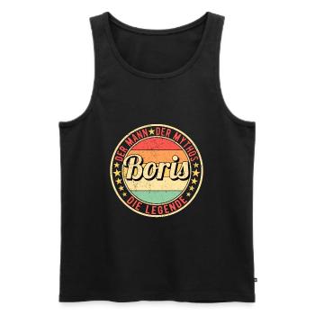Boris Der Mann Der Mythos Die Legende - Männer Premium Bio Tank Top - Schwarz - Vorne - Michal (187cm)
