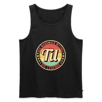 Til Der Mann Der Mythos Die Legende - Männer Premium Bio Tank Top - Schwarz - Vorne - Michal (187cm)