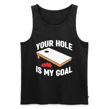 Cornhole Bean Bag Sackloch - Männer Premium Bio Tank Top - Schwarz - Vorne - AI Model Male 178 light (178cm)