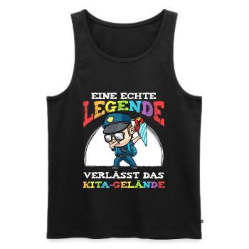 Schulkind Einschulung Polizei - Männer Premium Bio Tank Top - Schwarz - Vorne - Michal (187cm)