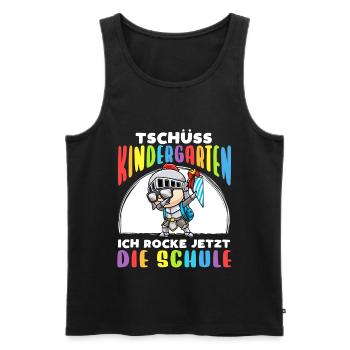 Schulkind Einschulung Ritter - Männer Premium Bio Tank Top - Schwarz - Vorne - Michal (187cm)