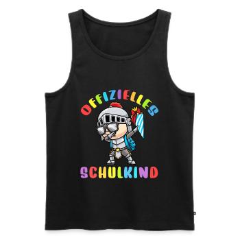 Schulkind Einschulung Ritter - Männer Premium Bio Tank Top - Schwarz - Vorne - Michal (187cm)