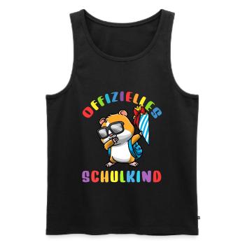Schulkind Einschulung Hamster - Männer Premium Bio Tank Top - Schwarz - Vorne - Michal (187cm)