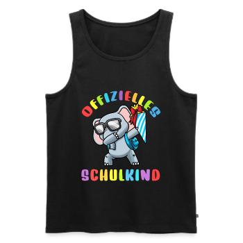 Schulkind Einschulung Elefant - Männer Premium Bio Tank Top - Schwarz - Vorne - Michal (187cm)