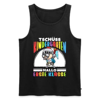 Schulkind Einschulung Ritter - Männer Premium Bio Tank Top - Schwarz - Vorne - Michal (187cm)