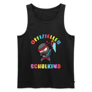 Schulkind Einschulung Ninja - Männer Premium Bio Tank Top - Schwarz - Vorne - Michal (187cm)
