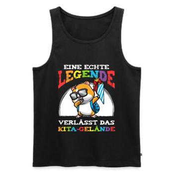 Schulkind Einschulung Hamster - Männer Premium Bio Tank Top - Schwarz - Vorne - Michal (187cm)