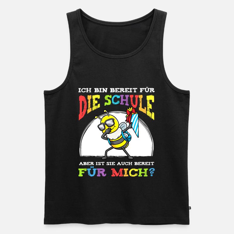 Schulkind Einschulung Biene - Männer Premium Bio Tank Top - Schwarz