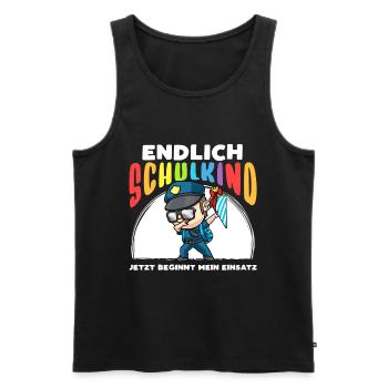 Schulkind Einschulung Polizei - Männer Premium Bio Tank Top - Schwarz - Vorne - Michal (187cm)