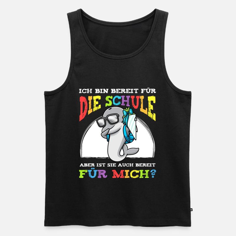Schulkind Einschulung Delfin - Männer Premium Bio Tank Top - Schwarz