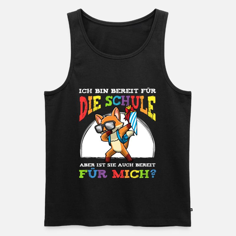 Schulkind Einschulung Fuchs - Männer Premium Bio Tank Top - Schwarz
