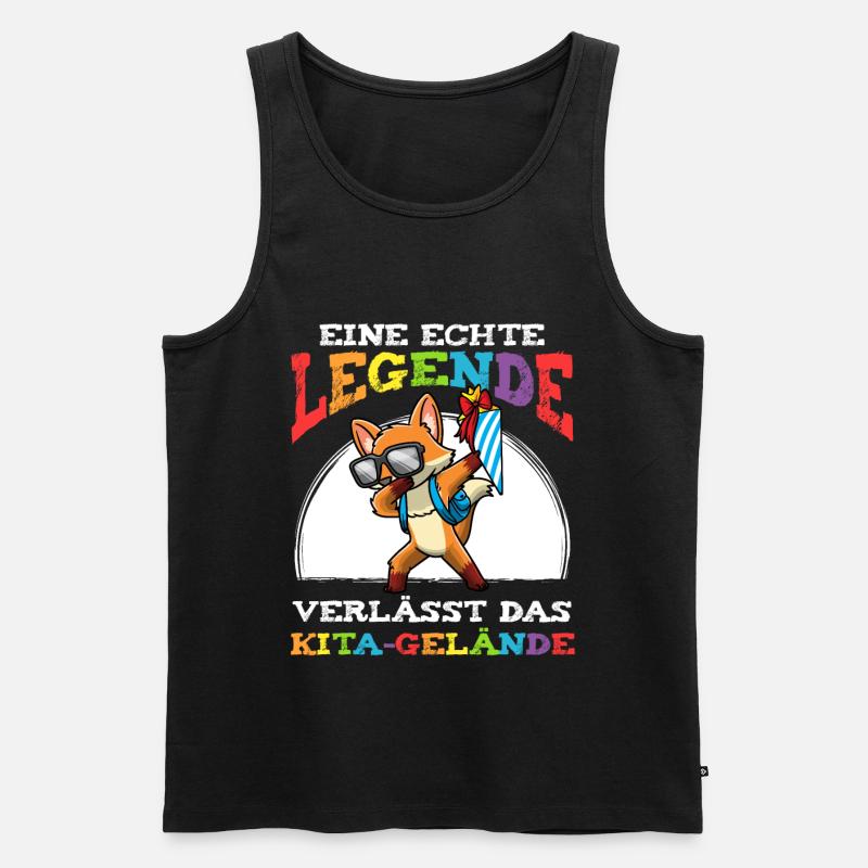 Schulkind Einschulung Fuchs - Männer Premium Bio Tank Top - Schwarz