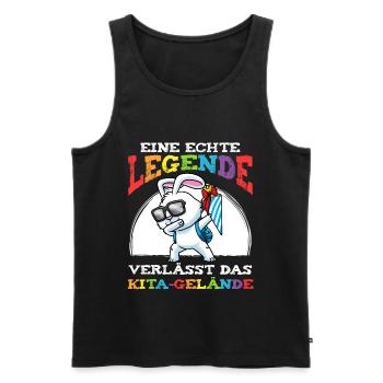 Schulkind Einschulung Hase - Männer Premium Bio Tank Top - Schwarz - Vorne - Michal (187cm)
