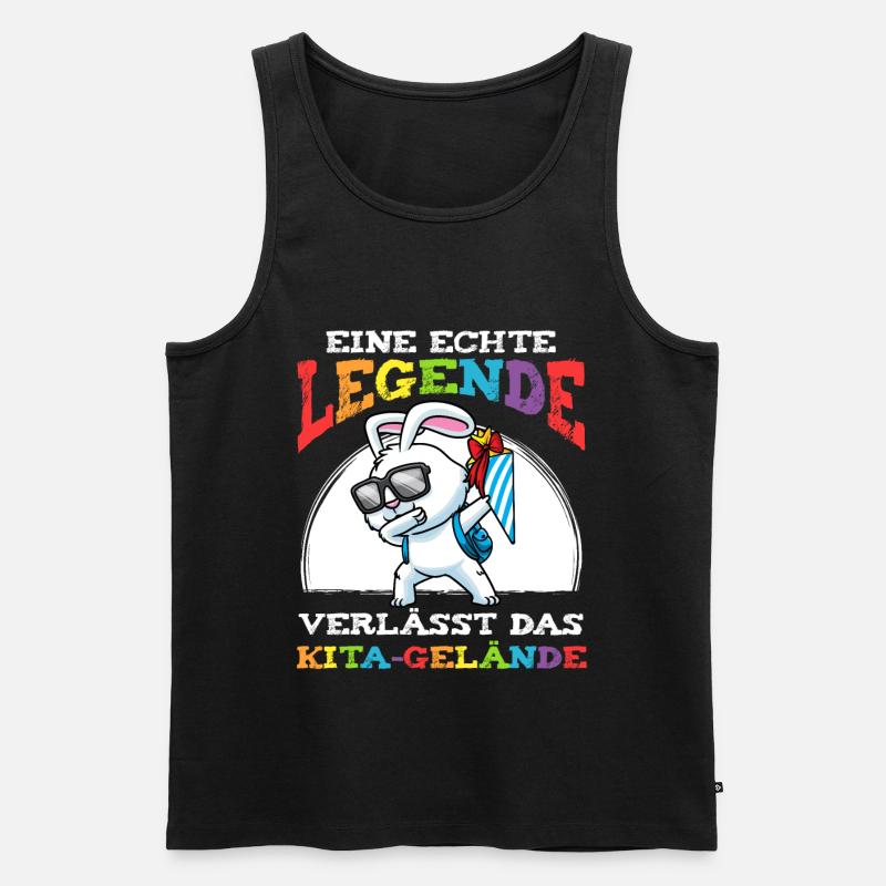 Schulkind Einschulung Hase - Männer Premium Bio Tank Top - Schwarz