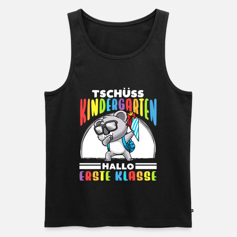 Schulkind Einschulung Koala - Männer Premium Bio Tank Top - Schwarz