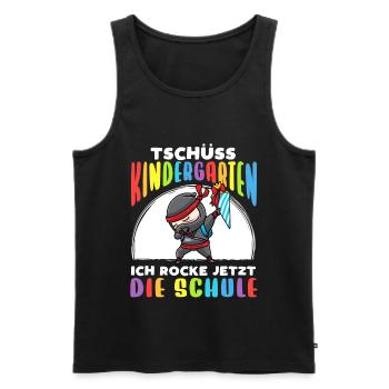Schulkind Einschulung Ninja - Männer Premium Bio Tank Top - Schwarz - Vorne - Michal (187cm)