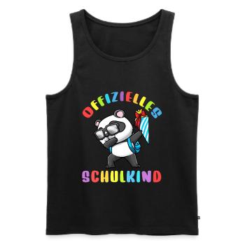 Schulkind Einschulung Panda - Männer Premium Bio Tank Top - Schwarz - Vorne - Michal (187cm)