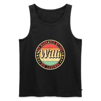 Willi Der Mann Der Mythos Die Legende - Männer Premium Bio Tank Top - Schwarz - Vorne - AI Model Male 178 light (178cm)