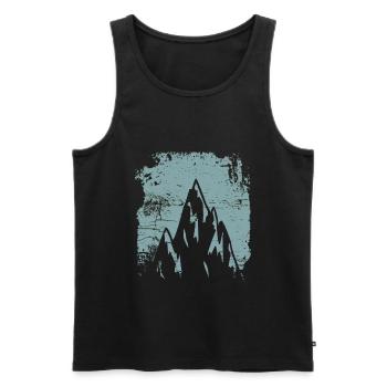 Mountains Retro Design - Men's Premium Organic Tank Top - black - Front - Michal (187cm)