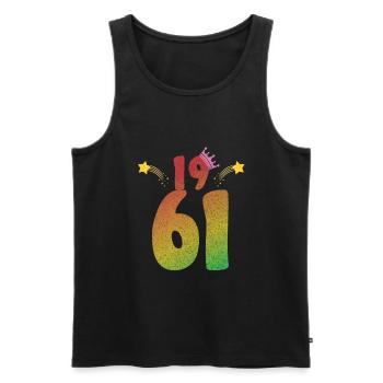 1961 geboren LGBT Geburtstagsgeschenk - Männer Premium Bio Tank Top - Schwarz - Vorne - Michal (187cm)