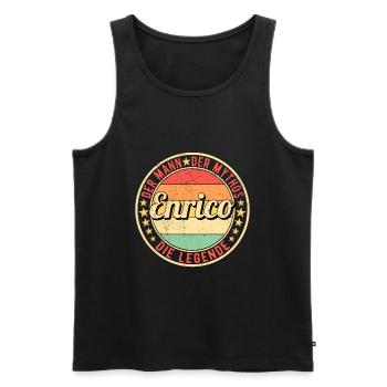 Enrico Der Mann Der Mythos Die Legende - Männer Premium Bio Tank Top - Schwarz - Vorne - Michal (187cm)