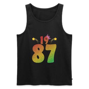1987 LGBT Vintage Birthday Gift Idea - Men's Premium Organic Tank Top - black - Front - AI Model Male 178 light (178cm)
