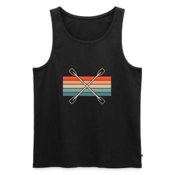 Kayak Paddle Retro - Men's Premium Organic Tank Top - black - Front - Michal (187cm)
