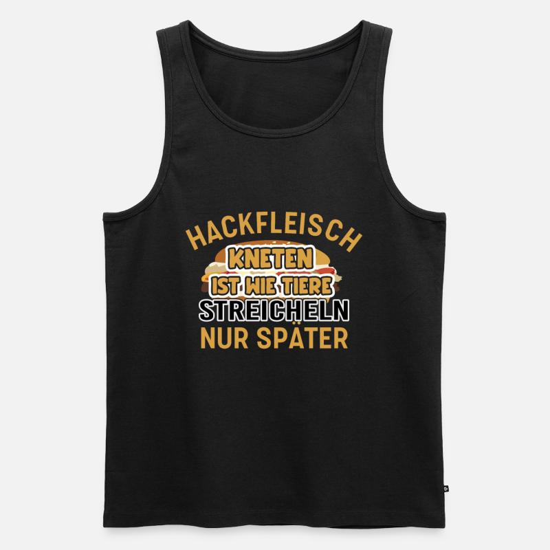 Hackfleisch kneten Tiere streicheln Metzger - Männer Premium Bio Tank Top - Schwarz