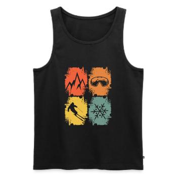 Skiers Skiing Winter Sports - Men's Premium Organic Tank Top - black - Front - Michal (187cm)
