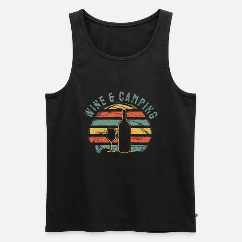 Camping Drinking Wein - Männer Premium Bio Tank Top - Schwarz