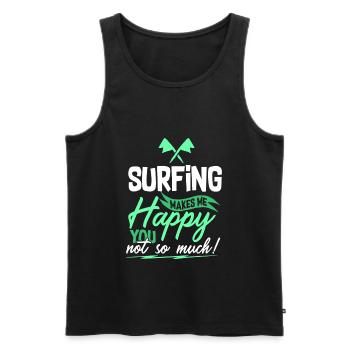 Surfen Surfer Spruch - Männer Premium Bio Tank Top - Schwarz - Vorne - AI Model Male 178 light (178cm)